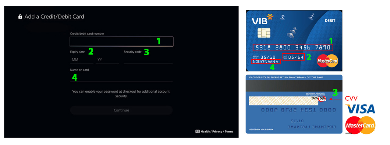 Hướng dẫn mua game trên PS5 bằng thẻ VISA/Mastercard và Gift Card
